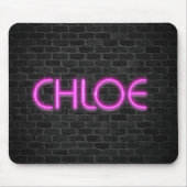 CHLOE in roze neonlichten Muismat (Voorkant)