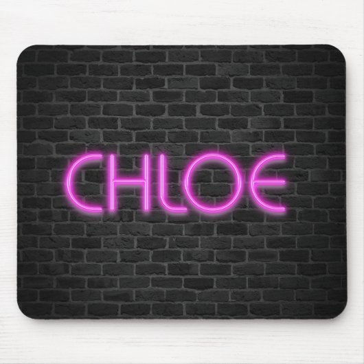 CHLOE in roze neonlichten Muismat (Voorkant)