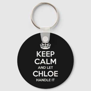Chloe Keep Calm Gepersonaliseerde Naam Grappige Ve Sleutelhanger