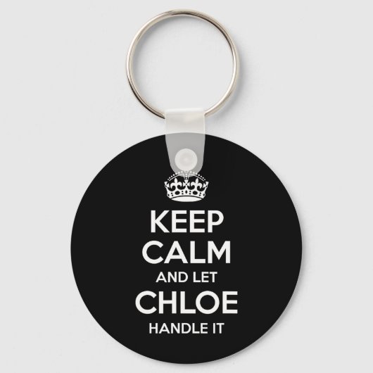 Chloe Keep Calm Gepersonaliseerde Naam Grappige Ve Sleutelhanger (Voorkant)
