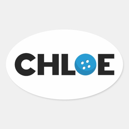 Chloe-knop Ovale Sticker (Voorkant)