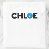 Chloe-knop Ovale Sticker (Tas)