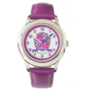 Chloe meisjes naam betekent kuif eenhoorn roze horloge