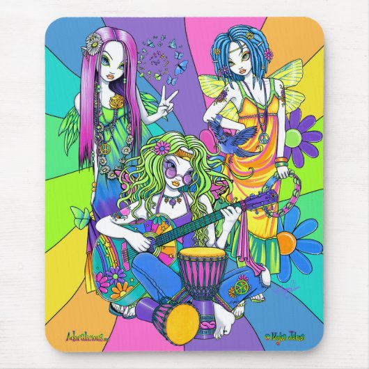 "Chloe, Melody, Harmony" Flower Fairy Mousepad Muismat (Voorkant)