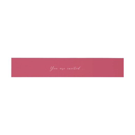 CHLOE Modern Bold Pink Invitation Belly Band Uitnodigingen Wikkel (Vlak)
