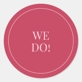 CHLOE Modern Bold Pink Wedding Envelope Sticker