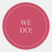 CHLOE Modern Bold Pink Wedding Envelope Sticker (Voorkant)