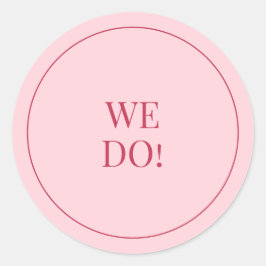 CHLOE Modern Bold Pink Wedding Envelope Sticker