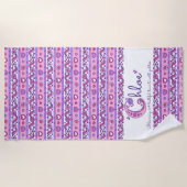 Chloe naam betekenis bloem doodle strandhanddoek strandlaken (Voorkant)