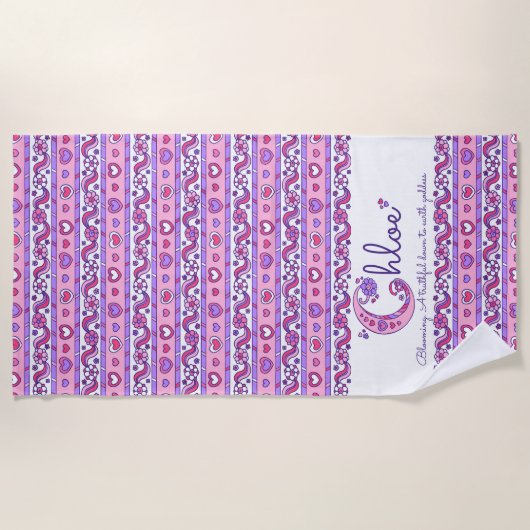 Chloe naam betekenis bloem strand handdoek (Voorkant)