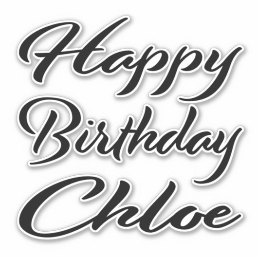 Chloe Name Vorname black Sticker Geburtstag (Voorkant)