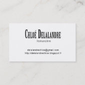 Chloé Novelist Editor 5 Stijlvol Visitekaartje (Achterkant)