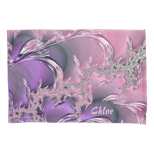 ~ CHLOE ~ ~ Origineel fractaal ontwerp ~ Roze ijce Kussensloop (Voorkant)