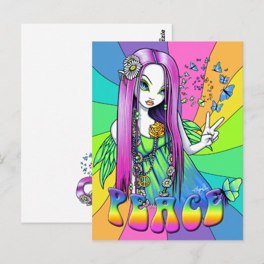 Chloe Peace Hippie Rainbow Fairy Briefkaart (Voorkant / Achterkant)