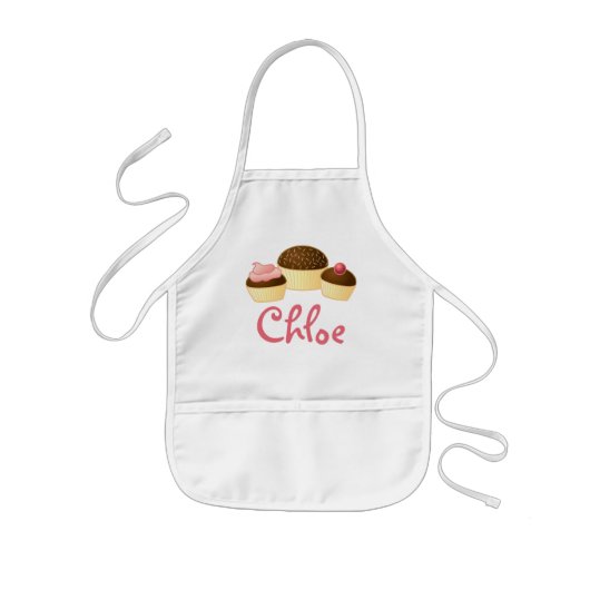 Chloe Personalized Cupcake Apron Kinder Schort (Voorkant)