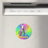 "Chloe" Rainbow Peace Hippie Fairy Magnet (Insitu (Vaatwasser))