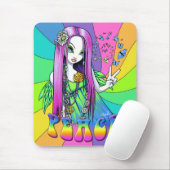 "Chloe" Rainbow Peace Hippie Fairy Mousepad Muismat (Met muis)
