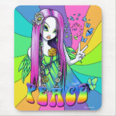 "Chloe" Rainbow Peace Hippie Fairy Mousepad Muismat (Voorkant)