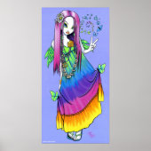 "Chloe" Rainbow Peace Hippie Fairy Poster (Voorkant)
