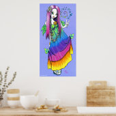 "Chloe" Rainbow Peace Hippie Fairy Poster (Keuken)
