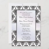 Chloe Silk Damask Wedding Invitation Kaart (Voorkant)