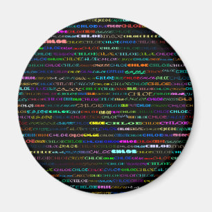 Chloe Text Design I Round Magnet