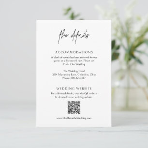 Chloe zwart en wit elegante bruiloft informatiekaartje