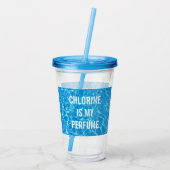 Chloor is mijn geurstofzwembad Typografisch Acryl Drinkbeker (Achterkant)
