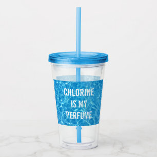 Chloor is mijn geurstofzwembad Typografisch Acryl Drinkbeker