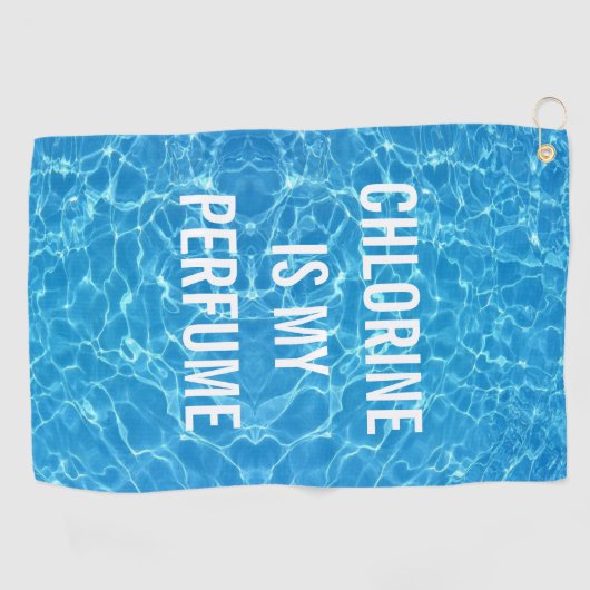 Chloor is mijn geurstofzwembad Typografisch Golfhanddoek (Horizontaal)