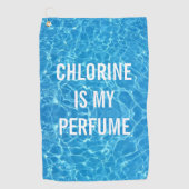 Chloor is mijn geurstofzwembad Typografisch Golfhanddoek (Voorkant)