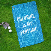 Chloor is mijn geurstofzwembad Typografisch Golfhanddoek