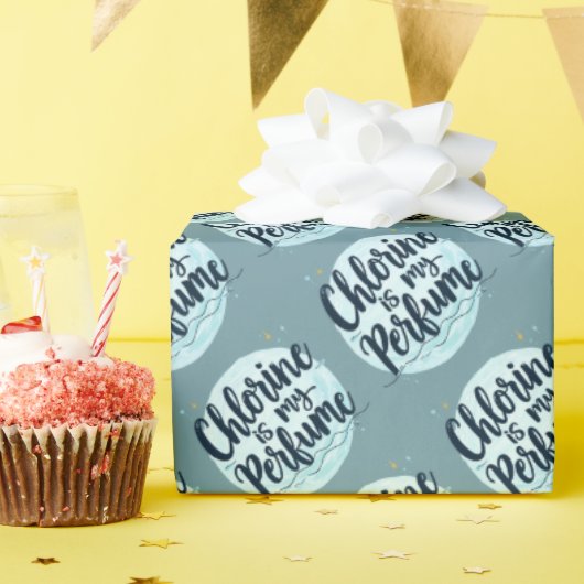Chloor is mijn parfum grappig zwemmen citaat cadeaupapier (Verjaardagsfeest)