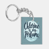 Chloor is mijn parfum grappig zwemmen citaat sleutelhanger (Voorkant Links)