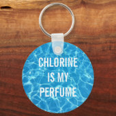 Chloor is mijn parfum zwemmen in de pool Typografi Sleutelhanger (Achterkant)