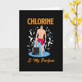 Chloor is mijn partum - zwemontwerp kaart (Gele Bloem)
