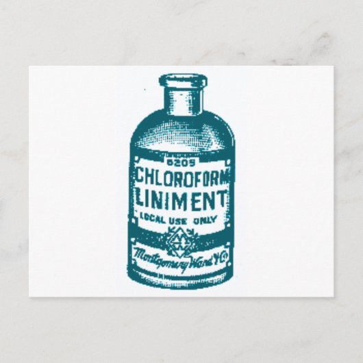 Chloorvormig flesje briefkaart (Voorkant)