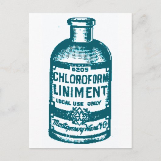 Chloorvormig flesje briefkaart (Voorkant)