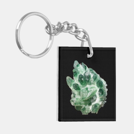 Chloriet kwarts rock kristal sleutelhanger (Voorkant Links)