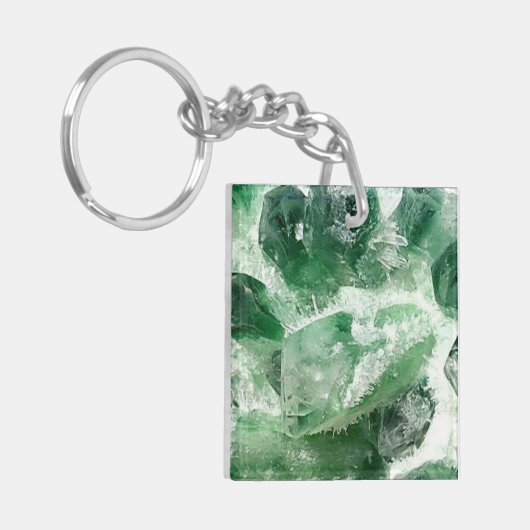 Chloriet kwarts rock kristal sleutelhanger (Voorkant Links)