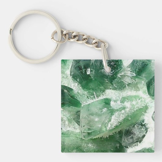 Chloriet kwarts rock kristal sleutelhanger (Voorkant)