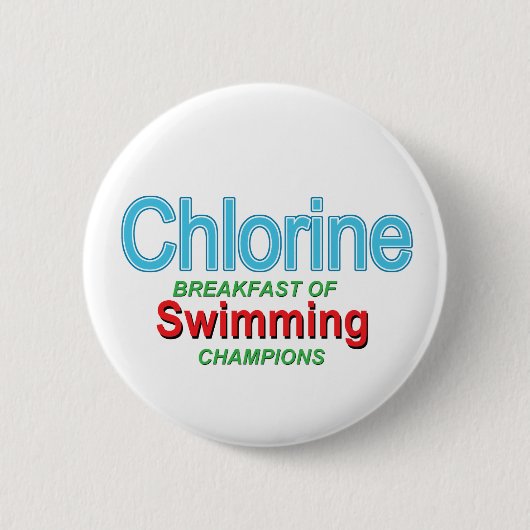 Chlorine Breakfast van zwemmers Ronde Button 5,7 Cm (Voorkant)