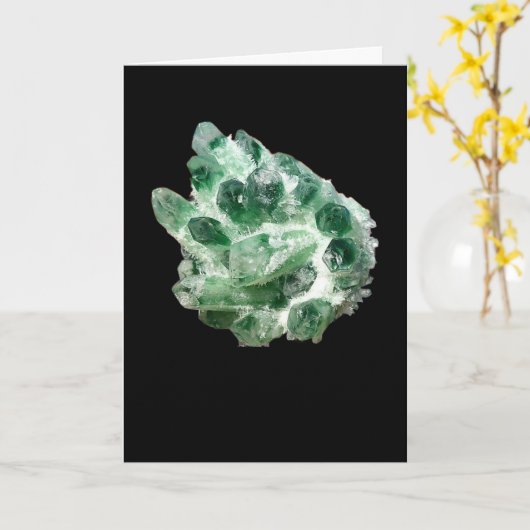 Chlorite Quartz Rock Crystal Cluster Eigen tekst t Kaart (Gele Bloem)