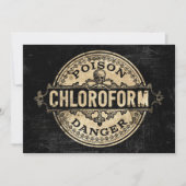 Chloroform Poison Label  Style Invitation Kaart (Voorkant)