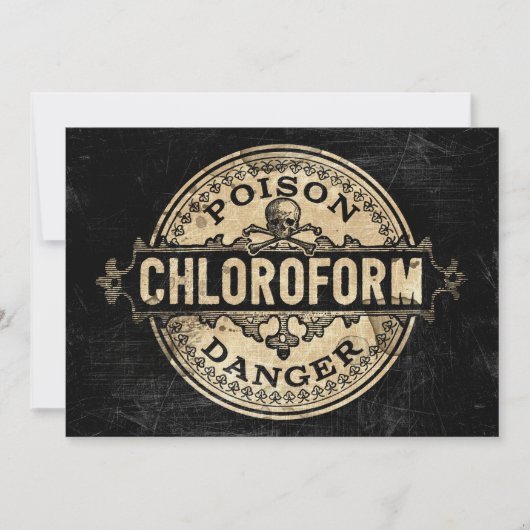 Chloroform Poison Label Style Invitation Kaart (Voorkant)