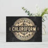Chloroform Poison Label Style Invitation Kaart (Staand voorkant)