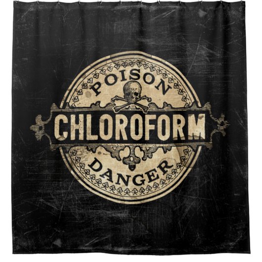 Chloroform  stijlgif label douchegordijn (Voorkant)