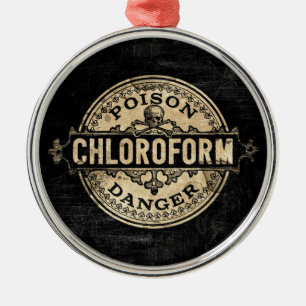 Chloroform stijlgif label metalen ornament