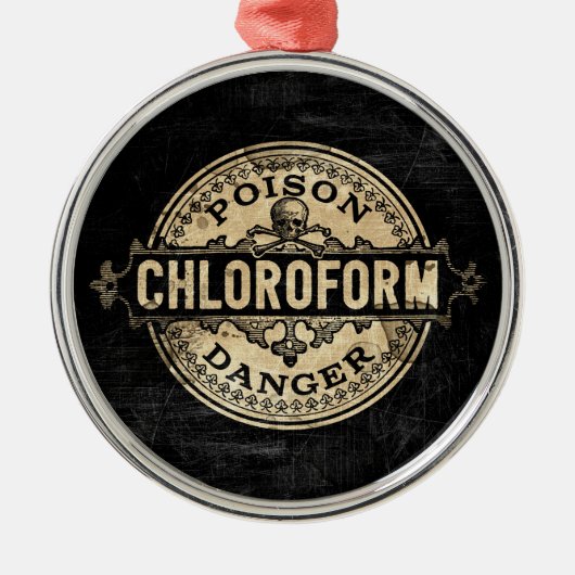 Chloroform  stijlgif label metalen ornament (Voorkant)