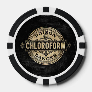 Chloroform stijlgif label pokerchips